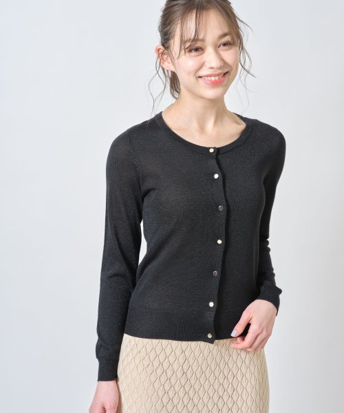 ラメ入りラウンドネックシンプルカーディガン トッコクローゼット Tocco Closet Magaseek