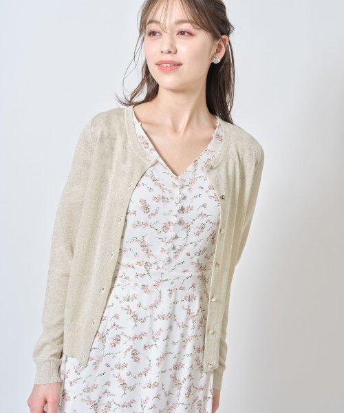 ラメ入りラウンドネックシンプルカーディガン トッコクローゼット Tocco Closet Magaseek