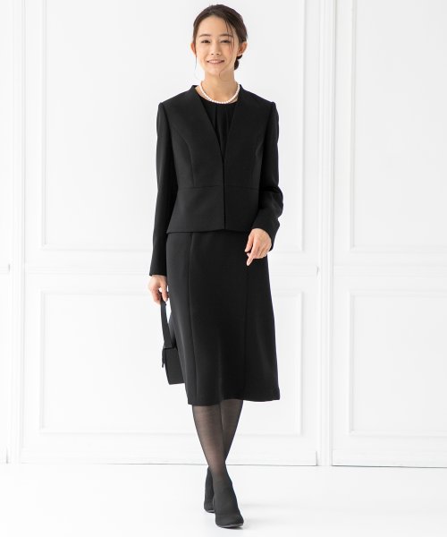 セール 喪服 礼服 ノーカラージャケット セミフレアワンピース セットアップスーツ フォルムフォルマ Form Forma Magaseek