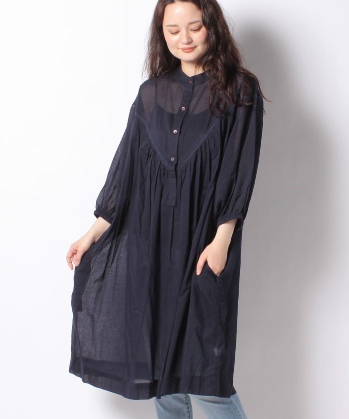セール C Fortpoint ふんわりインド綿100 無地ブラウス風ワンピース ジーンズメイト Jeans Mate Magaseek
