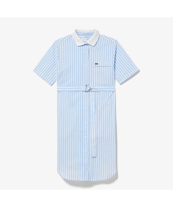 セール 40 Off リブニットカラーシアサッカーシャツワンピース ラコステ Lacoste Magaseek