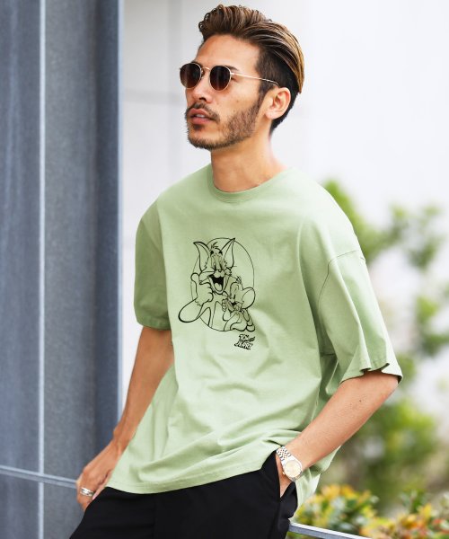 トムとジェリーbigtシャツ Tシャツ メンズ おしゃれ ティーシャツ 半袖 カットソー トップス クルーネック ビッグシルエット ジギーズショップ Jiggys Shop Magaseek