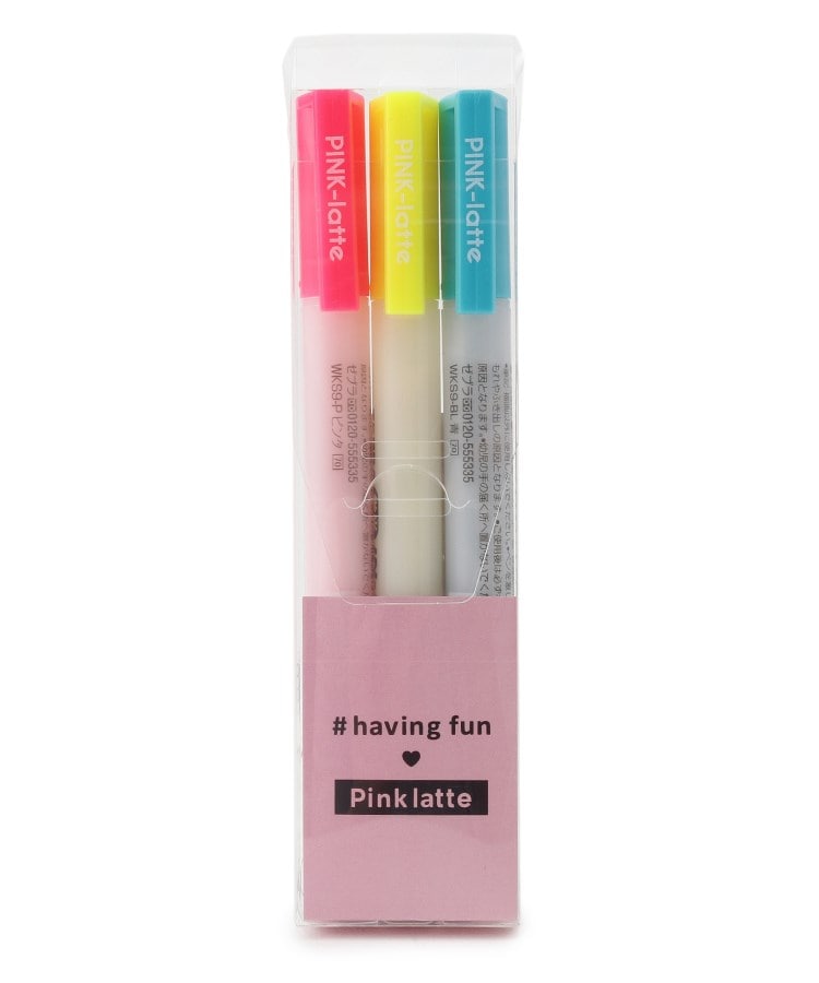 ゼブラ ピンクラテロゴ入り蛍光ペン3本set ピンク ラテ Pink Latte Magaseek
