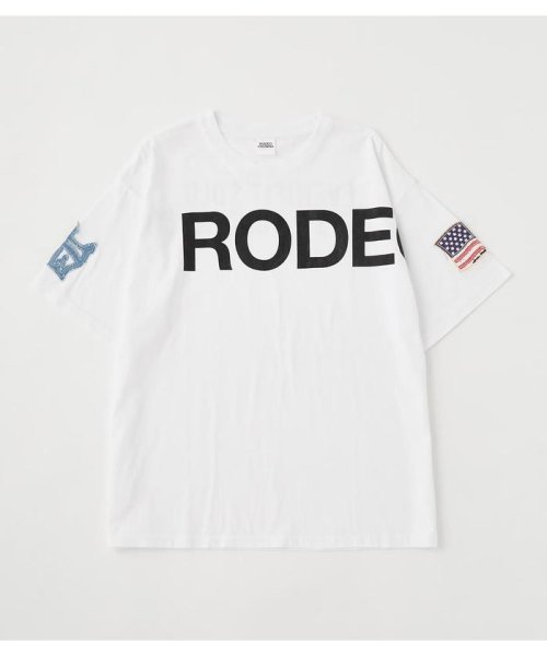 RODEO CROWNS WIDE BOWL(ロデオクラウンズワイドボウル)/メンズSLEEVE PATCH Tシャツ/WHT