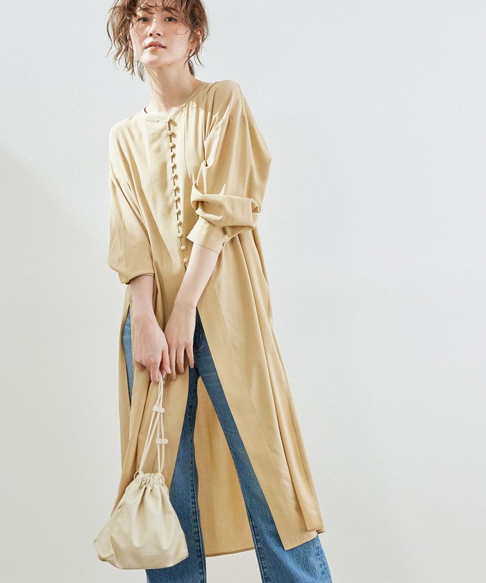 ロングスリットチャイナシャツワンピース ロペピクニック Rope Picnic Magaseek