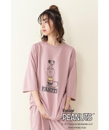 JEANS MATE(ジーンズメイト)/【PEANUTS】BIGTシャツ＆ショーツ　セットアップ  上下組/ピンク