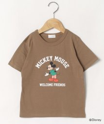 b-ROOM(ビールーム)/【DISNEY】MICKEY WELCOME半袖Tシャツ/ベージュ