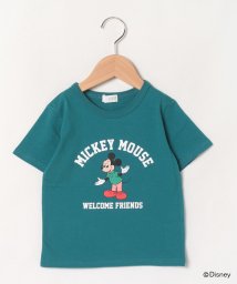 b-ROOM(ビールーム)/【DISNEY】MICKEY WELCOME半袖Tシャツ/ブルーグリーン