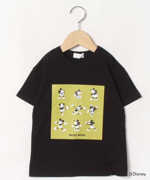 b-ROOM(ビールーム)/【DISNEY】MICKEYボックスプリントTシャツ/ブラック