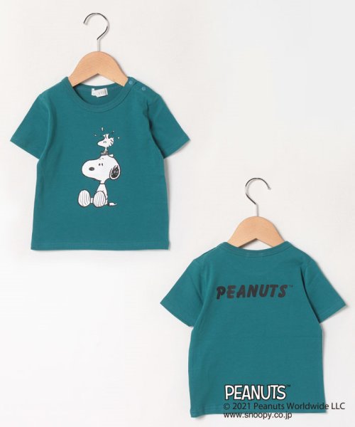 b-ROOM(ビールーム)/【PEANUTS】PEANUTSアソートTシャツ/ブルーグリーン