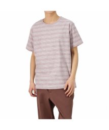 MAC HOUSE(men)(マックハウス（メンズ）)/NAVY ネイビー オーガニックコットン ランダムスラブボーダーTシャツ MH/03759SS/ピンク