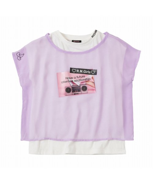 MAC HOUSE(kid's)(マックハウス（キッズ）)/RICH MIX リッチミックス シフォン重ね着風Tシャツ 335572011/パープル