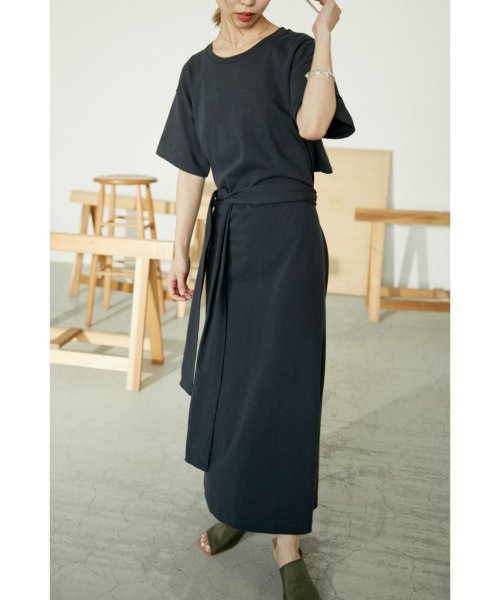 BLACK BY MOUSSY(ブラックバイマウジー)/back open dress/L/BLK