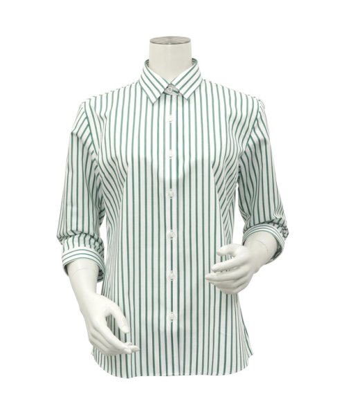 TOKYO SHIRTS(TOKYO SHIRTS)/形態安定 レギュラー衿 COOLMAX(R) 七分袖ビジネスワイシャツ/グリーン