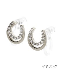 cream dot(クリームドット)/煌めくビジューのホースシューピアス/イヤリング/シルバー系4