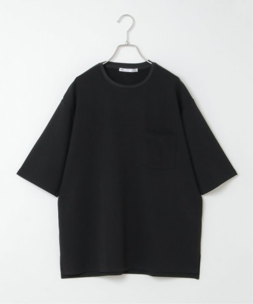 ikka(イッカ)/TRポンチタックリブTシャツ/ブラック