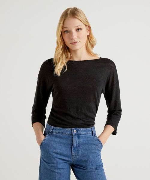 リネンボートネック7分袖カットソー Tシャツ ベネトン レディース Benetton Women Magaseek リネンボートネック7分袖カットソー Tシャツ ベネトン レディース Benetton Women Magaseek