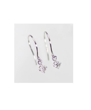 Gems by K/プラチナ900 0.1ct ダイヤモンド 一粒石 アメリカン フック ピアス/504008068