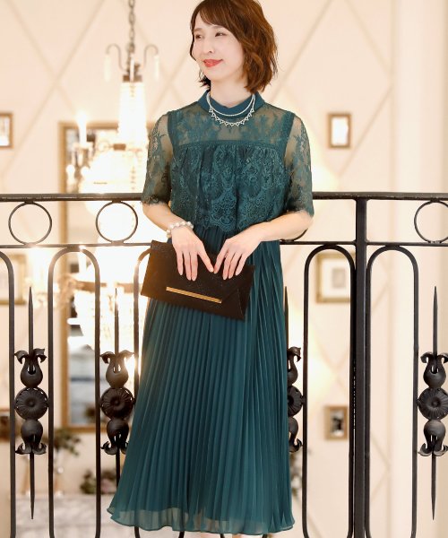 ハイネックドッキングプリーツドレス ロングスカート 結婚式ワンピース 二次会 謝恩会 セレモニー大きいサイズ対応フォーマルパーティードレス プールヴー Pourvous Magaseek ハイネックドッキングプリーツドレス ロングスカート 結婚式ワンピース 二次会 謝恩会 セレモニー大きいサイズ対応フォーマルパーティードレス プールヴー Pourvous Magaseek