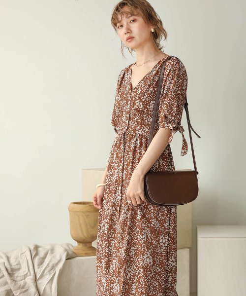 セール バブ Bab Web限定 袖リボンプチフラワーワンピース Magaseek