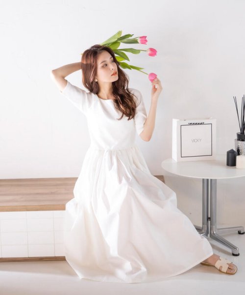 セール 前後2way ドッキングヘップバーンワンピース 手洗い可能 ビッキー Vicky Magaseek