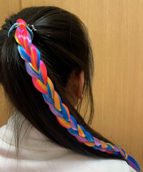 クーポン セール 30 Off ヘアアクセサリー エクステ ロング編み込みウィッグ 子供 キッズ ジュニア ダンス ウィッグ つけ毛 カラフル 毛束 ダンサー髪型 ショッピングゴー Shoppinggo Magaseek