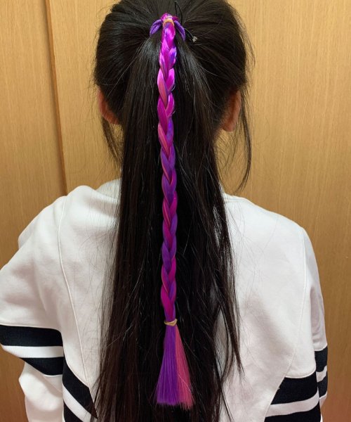セール ヘアアクセサリー エクステ ロング編み込みウィッグ 子供 キッズ ジュニア ダンス ウィッグ つけ毛 カラフル 毛束 ダンサー髪型 ショッピングゴー Shoppinggo Magaseek