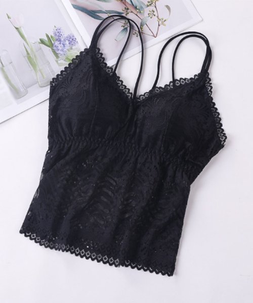 セール ショッピングゴー Shoppinggo 総レースキャミソール カップ付 キャミ レース タンクトップ ブラ 白 黒 パット付 キャミベアトップインナー チューブトップ 結婚式 見せブラトップ ブラカバ Magaseek
