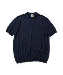 J.PRESS MENS(J．プレス　メンズ)/シルク スキッパーポロシャツ/ネイビー系