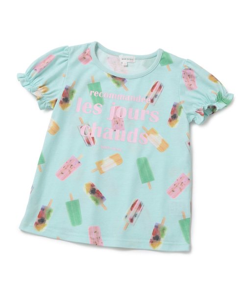 ROPE' PICNIC　KIDS(ロぺピクニックキッズ)/【KIDS】アイスキャンディプリントパフスリーブTシャツ/グリーン系（35）