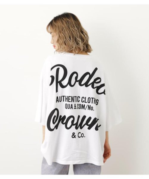 RODEO CROWNS WIDE BOWL(ロデオクラウンズワイドボウル)/ピグメント 5 SLEEVE BIGトップス/WHT