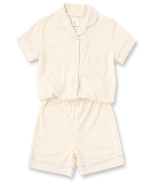 fran de lingerie(フランデランジェリー)/Kid's set－up半袖パジャマシャツ・ショートパンツ上下セット（キッズ）/アイボリー
