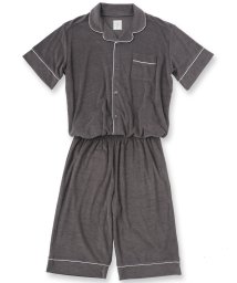 fran de lingerie(フランデランジェリー)/Men's set－up半袖パジャマシャツ・ハーフパンツ上下セット（メンズ）/ダークグレー