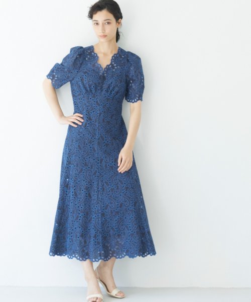 セール バイカラーペイズリーvネック ワンピース アナイ Anayi Magaseek