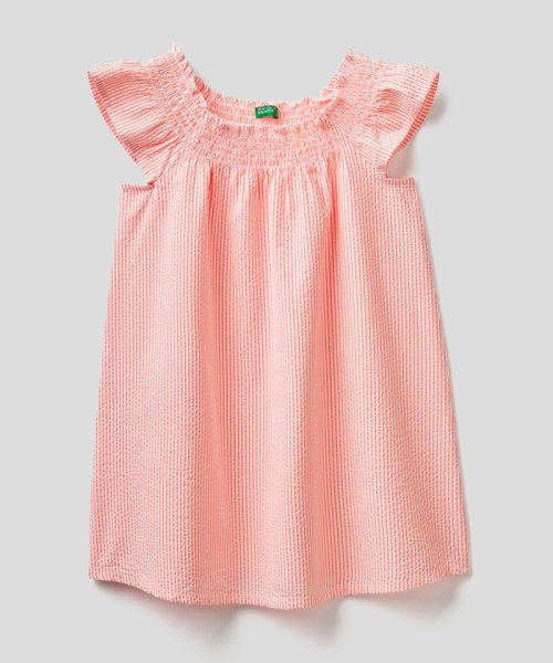 セール キッズシアサッカーストライプオフショルダーワンピース ユナイテッド カラーズ オブ ベネトン ガールズ Benetton United Colors Of Benetton Girls Magaseek