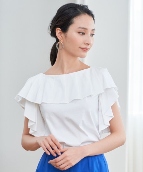 セール コットンスムースタックフリル プルオーバー アナイ Anayi Magaseek