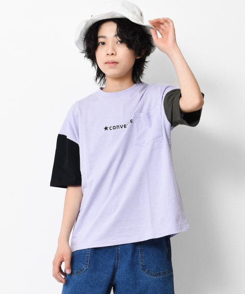 RAT EFFECT(ラット エフェクト)/CONVERSE別注ポケット付ビッグＴシャツ/パープル