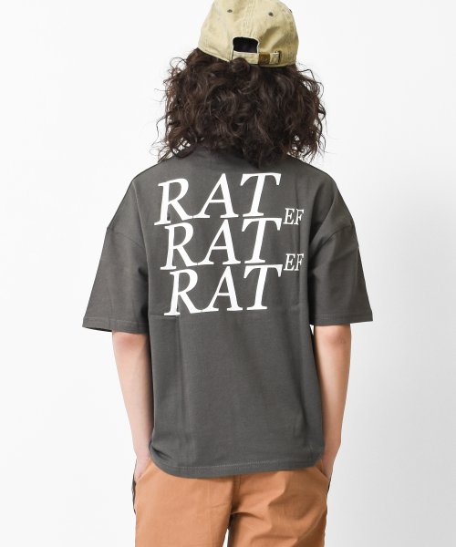 RAT EFFECT(ラット エフェクト)/バックビッグロゴTシャツ/チャコールグレー