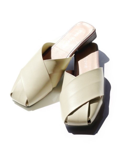 サンダル レディース つっかけ おしゃれ ミュール ローヒール かわいい ぺたんこ ヒール 室内履き オフィス ルームシューズ オフィスサンダル 黒 かかとなし エクレボ Exrevo Magaseek