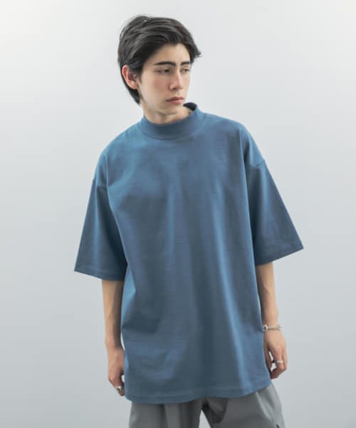 URBAN RESEARCH(アーバンリサーチ)/URBAN RESEARCH iD　MOCK NECK SHORT－SLEEVE T－SHIRTS/BLUEGRAY