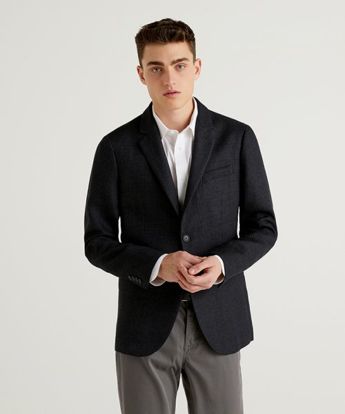 セール リネンテーラードジャケット ベネトン メンズ Benetton Mens Magaseek