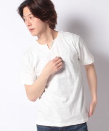 JEANS MATE(ジーンズメイト)/【BLUESTANDARD】オーガニックスラブキーネックTシャツ/ホワイト