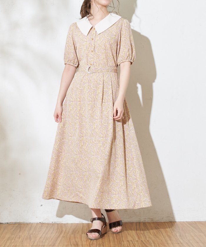 セール 67 Off 小花柄白衿ワンピース オリーブデオリーブ Olive Des Olive Magaseek