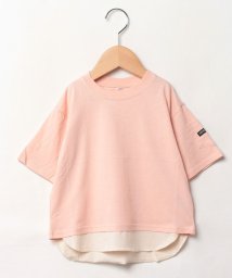 b-ROOM(ビールーム)/半袖レイヤード風ビッグTシャツ 【PTPR】/ライトピンク