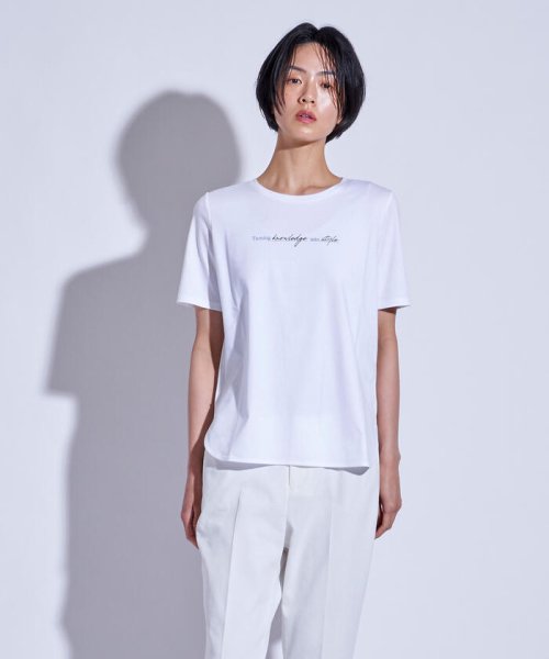 la.f...(ラ　エフ)/【大きいサイズ】【大人のための上質Tシャツコレクション】ロゴプリントTシャツ/ホワイト