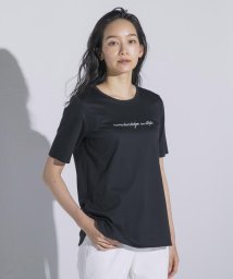 la.f...(ラ　エフ)/【大きいサイズ】【大人のための上質Tシャツコレクション】ロゴプリントTシャツ/ブラック