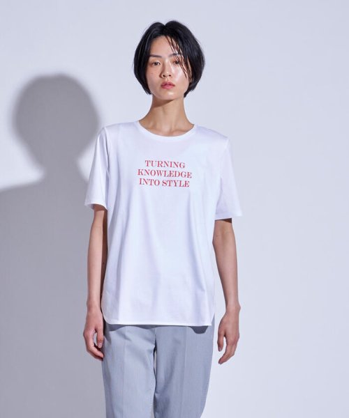 la.f...(ラ　エフ)/【大きいサイズ】【大人のための上質Tシャツコレクション】ロゴプリントTシャツ/ホワイト系その他