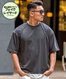 VICCI/VICCI フェイクレイヤードクルーネック半袖ビッグTシャツ メンズ 半袖 ブランド 大きいサイズ ビッグシルエット オーバーサイズ 大人 無地 レイヤード 重/504049668