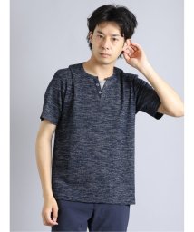 m.f.editorial(エムエフエディトリアル)/杢テレコ クルーネック半袖Tシャツ/ネイビー