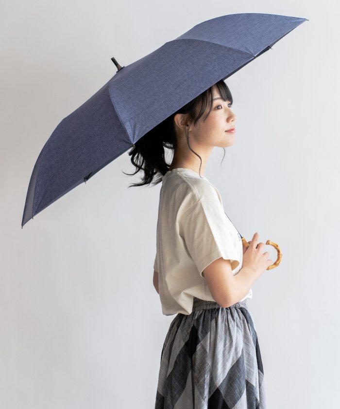 セール 41 Off 晴雨兼用ショートワイド傘 ダンガリープリント ヴィータフェリーチェ Vitafelice Magaseek